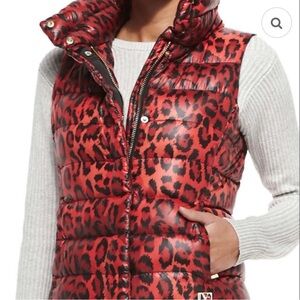 DVF Packable Down Leopard Print Puffer Vest